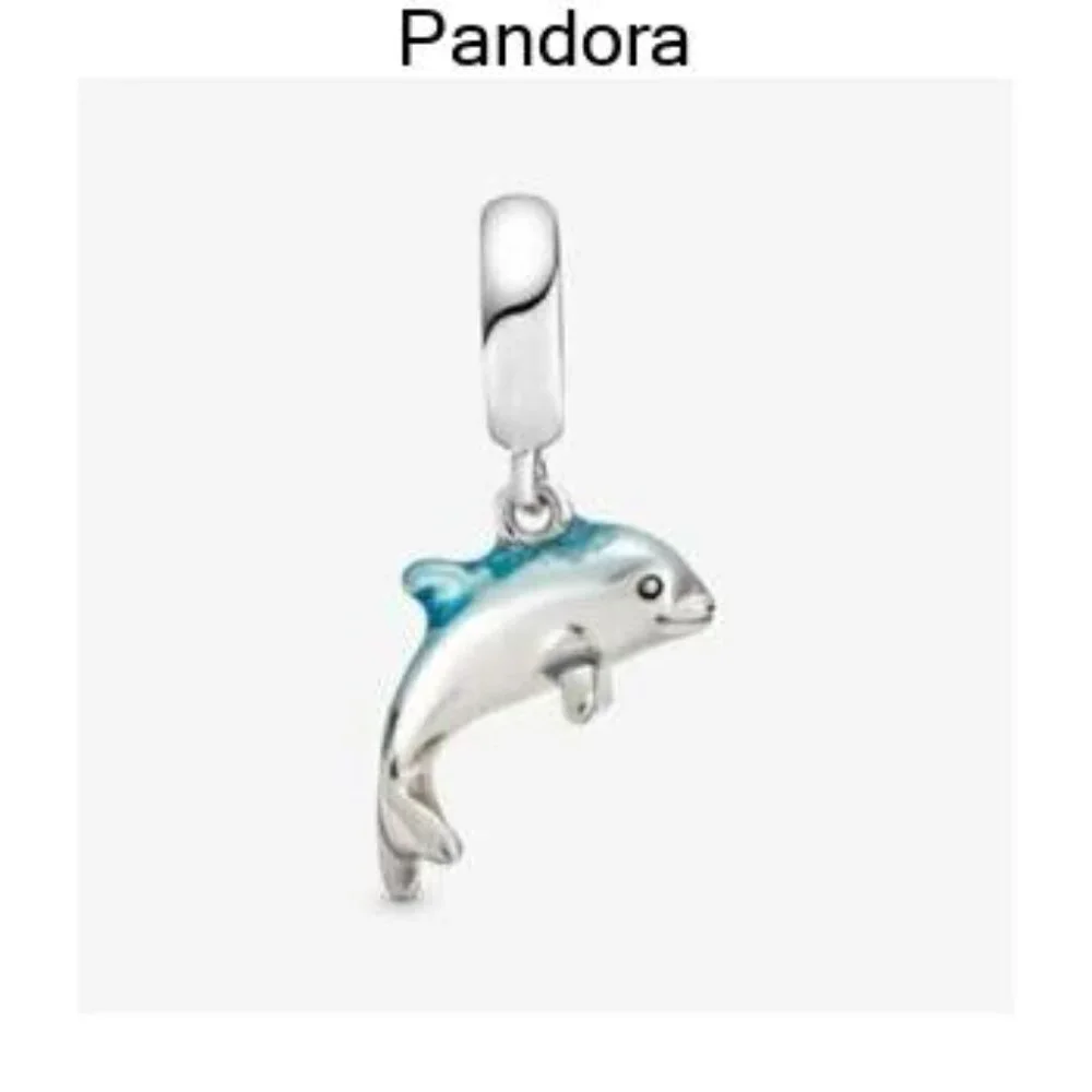 Pandora Silver and Blue Dolphin Charm Bracelet